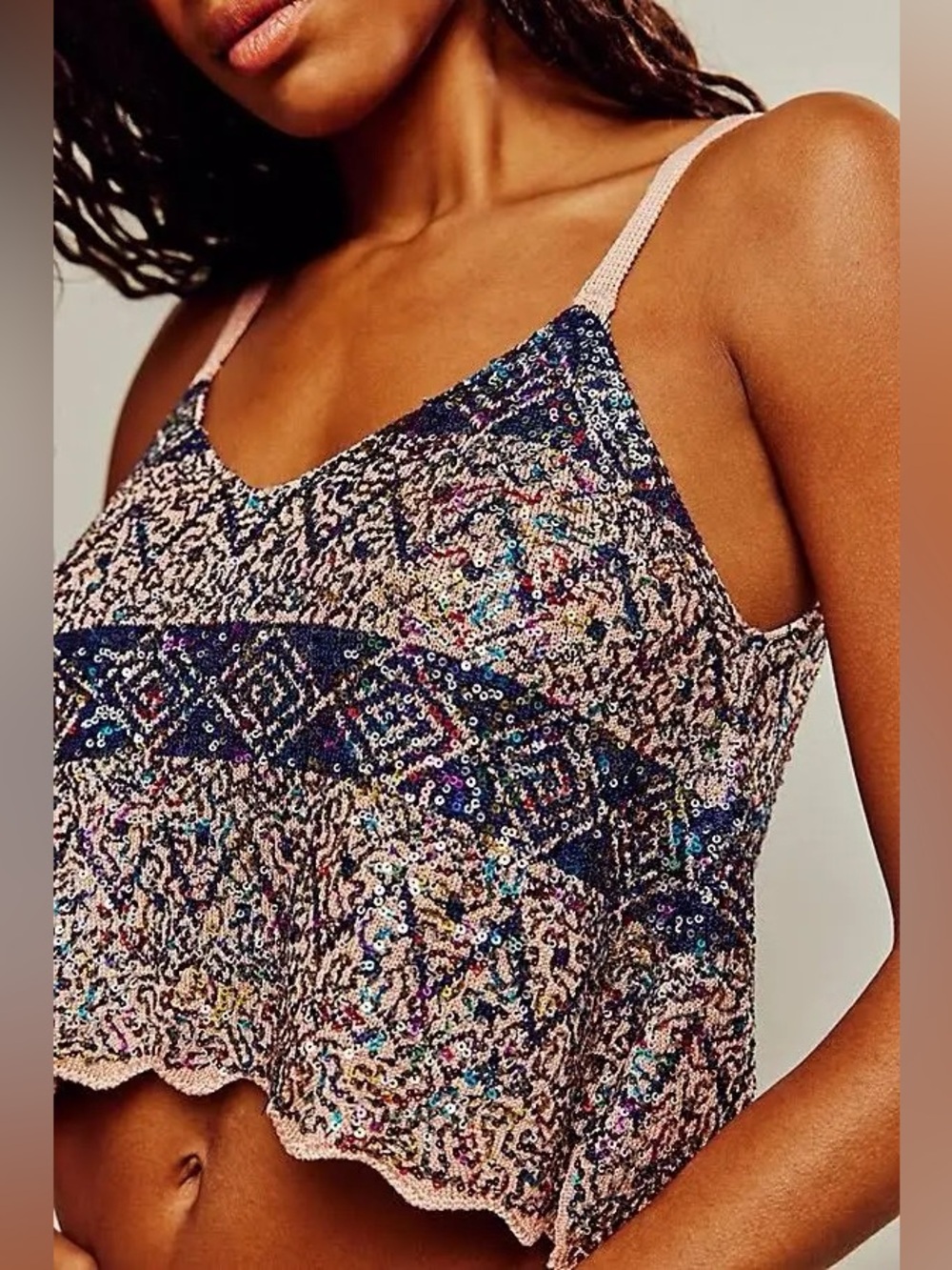 NWOT Free People Shimmy Tank - Twilight Rose Combo - Picture 2 of 9
